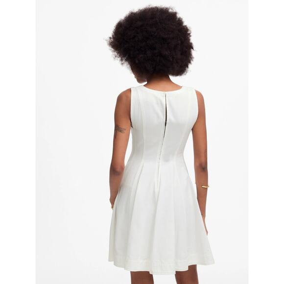 NWT Madewell Circle Mini Dress: Airy Denim Edition Size Small White Retail $148 - Picture 4 of 8